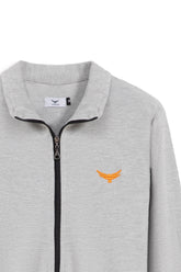 Thermal Mock Neck Full Zipper - Platinum